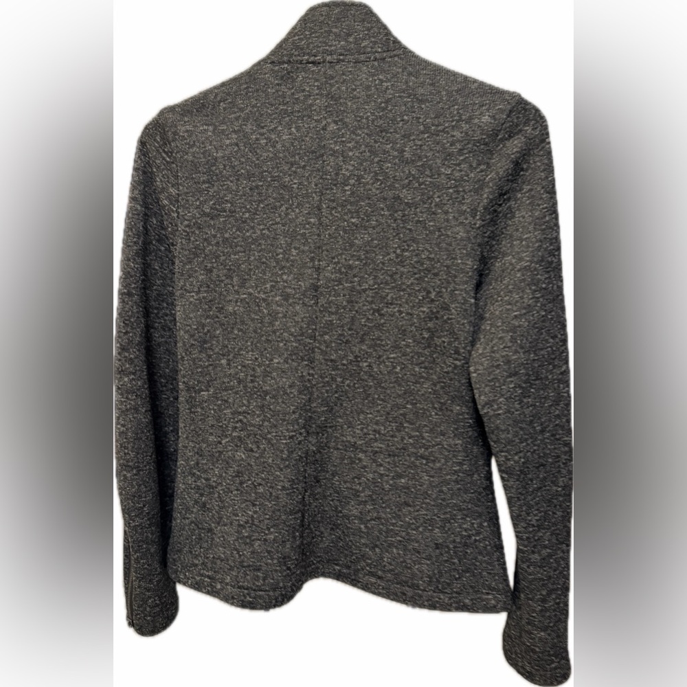Fabletics KnitFit Moto Jacket Gray Asymmetrical zip athletic Athleisure Size M - Picture 8 of 12